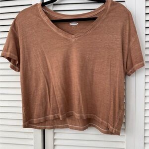 Old Navy Women's Tan V-Neck Crop Top